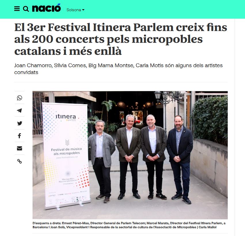 El Festival Itinera creix i programarà 200 concerts a micropobles