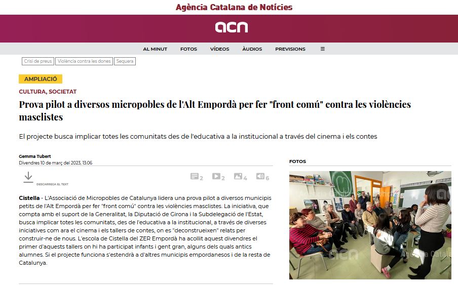 L’ACN recull la presentació del pla pilot contra violències masclistes als micropobles gironins