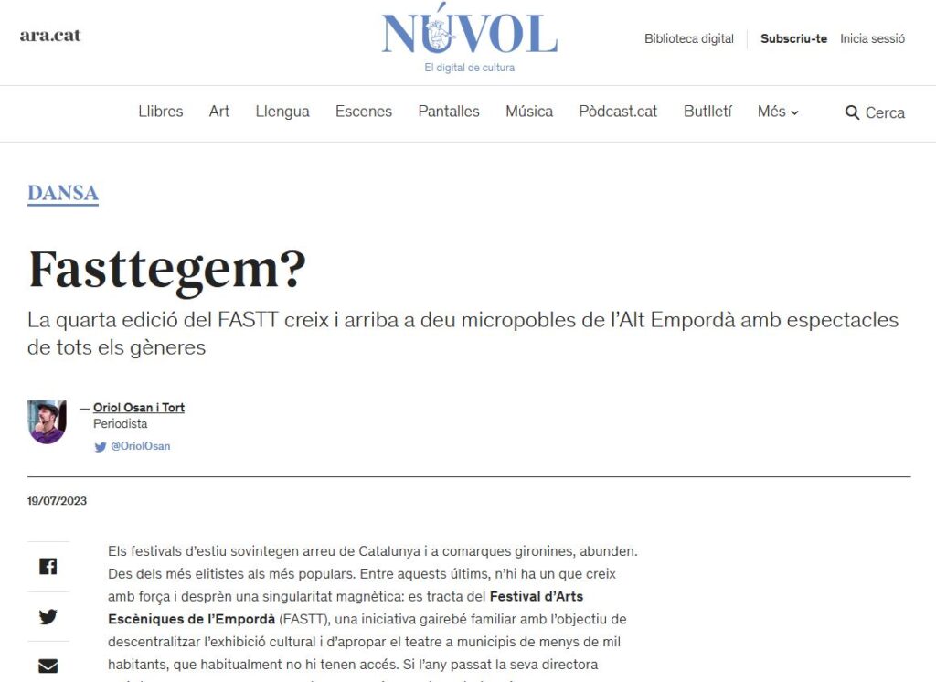 La quarta edició del FASTT Empordà al digital cultural Núvol