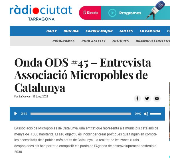 Micropobles a #OndaODS a Ràdio Ciutat de Tarragona