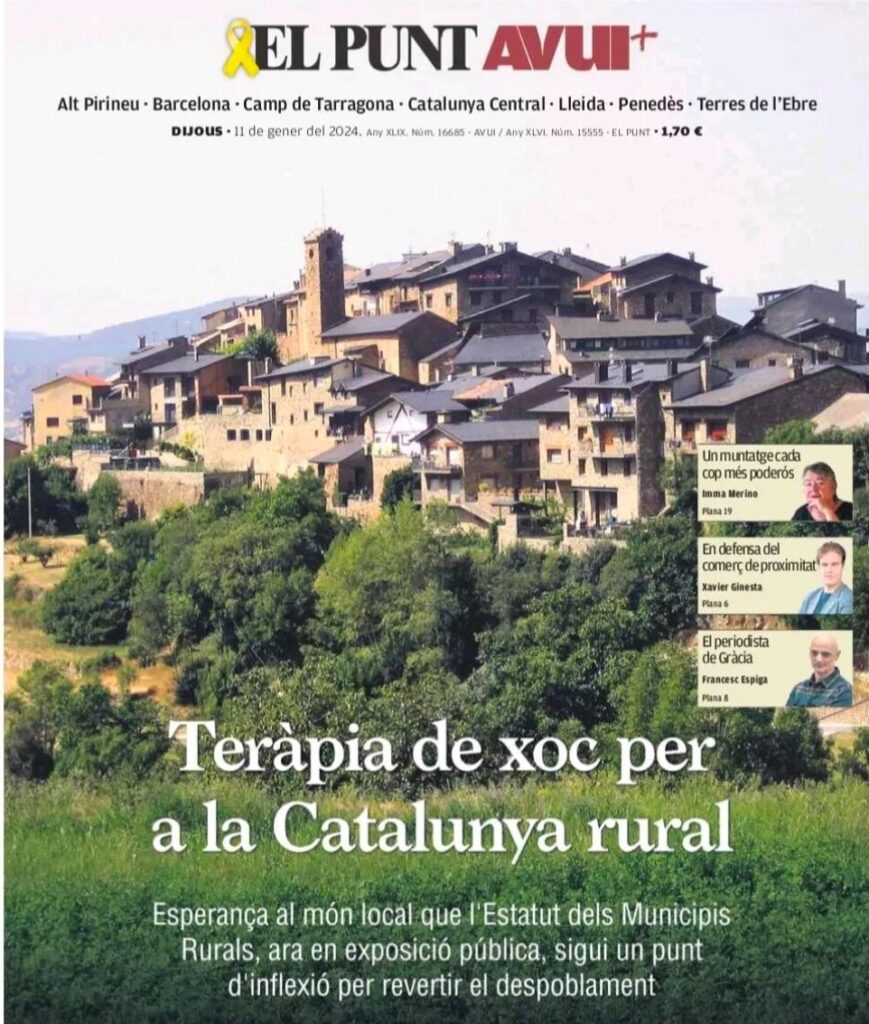 El diari El Punt Avui dedica un dossier monogràfic a l’Estatut del Municipi Rural