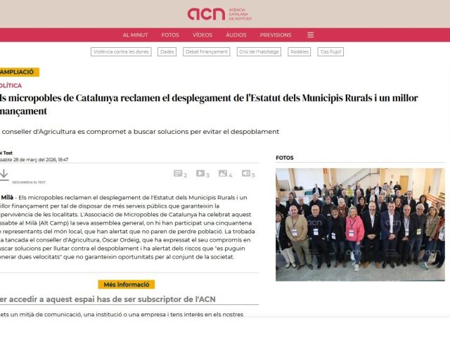 L’Assemblea de Micropobles a l’Agència Catalana de Notícies